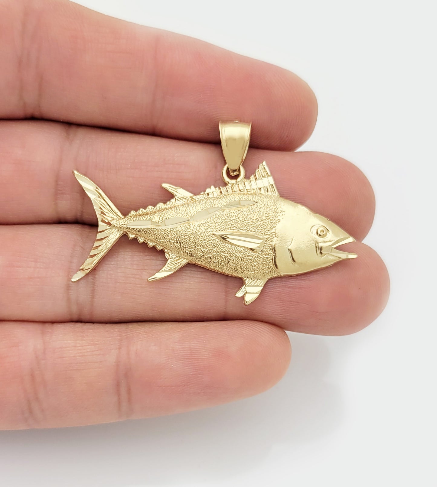 10k Yellow Gold Yellowfin Tuna Fish Pendant