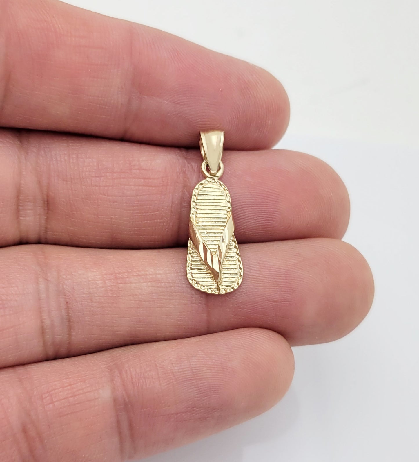 10K Yellow Gold Flip Flop Sandal Necklace Pendant Flip Flop Charm