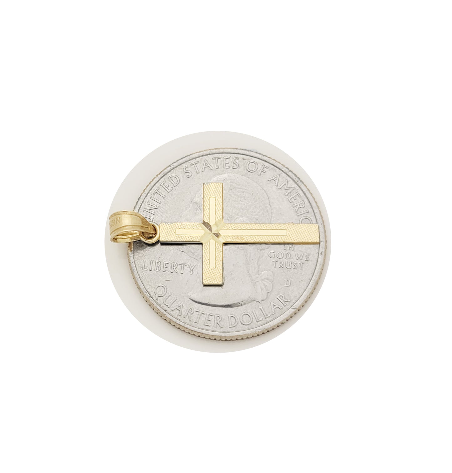 10K Yellow Gold Cross Pendant Cross Charm For Necklace