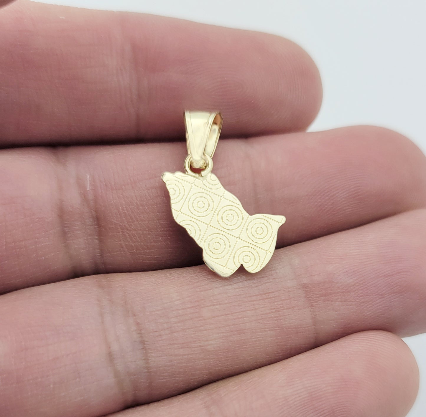 10k Yellow Gold Praying Hands Prayers Hands Pendant 0.8 in x 0.5 in - Stunu jewelry