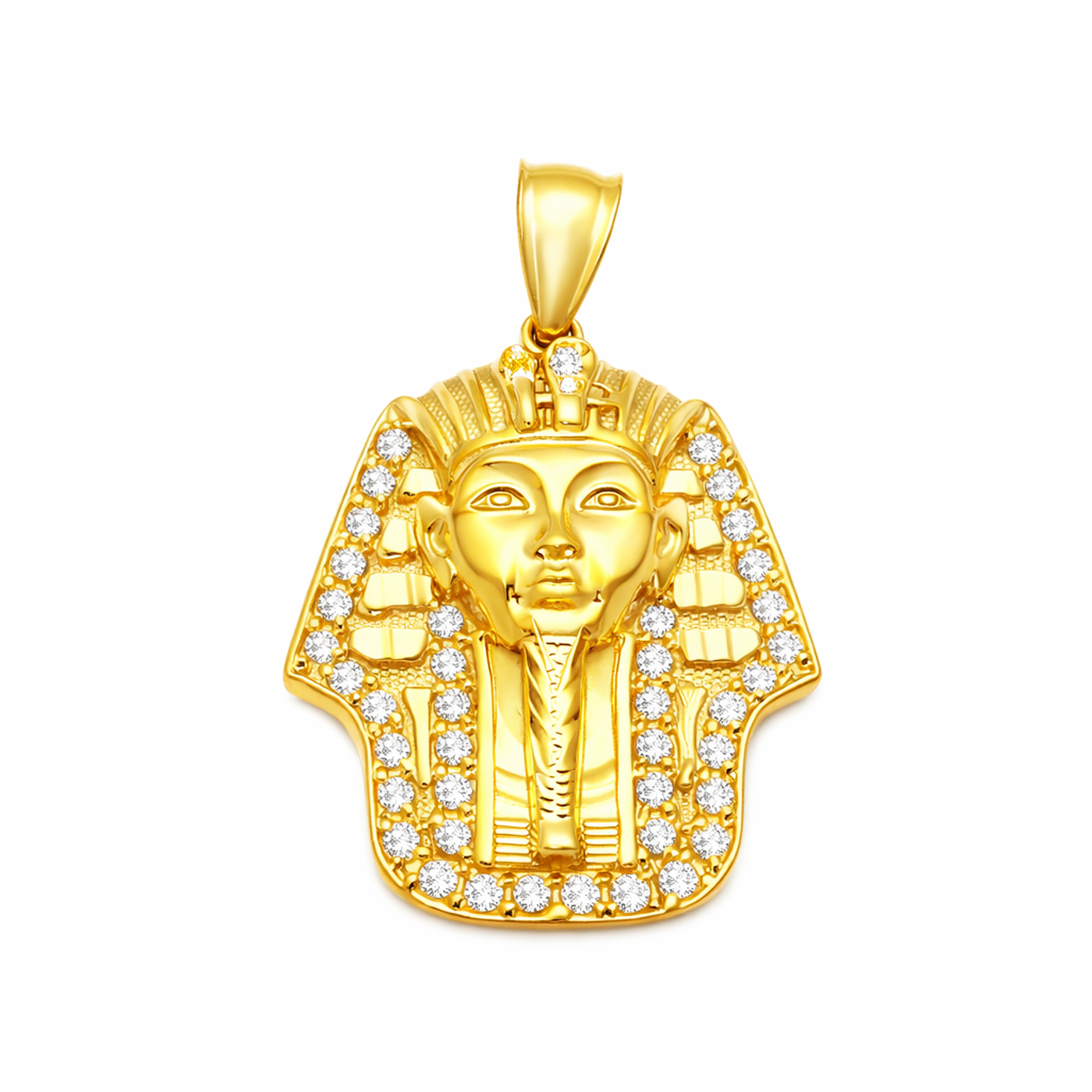 10k Yellow Gold Egyptian Pharaoh Pendant Gold Pharaoh Head Charm