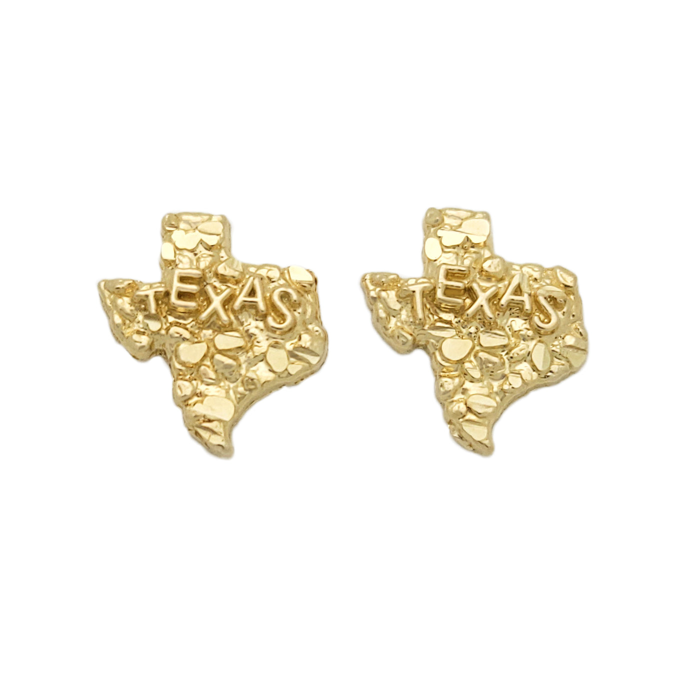 10k Yellow Gold Texas Nugget Earrings