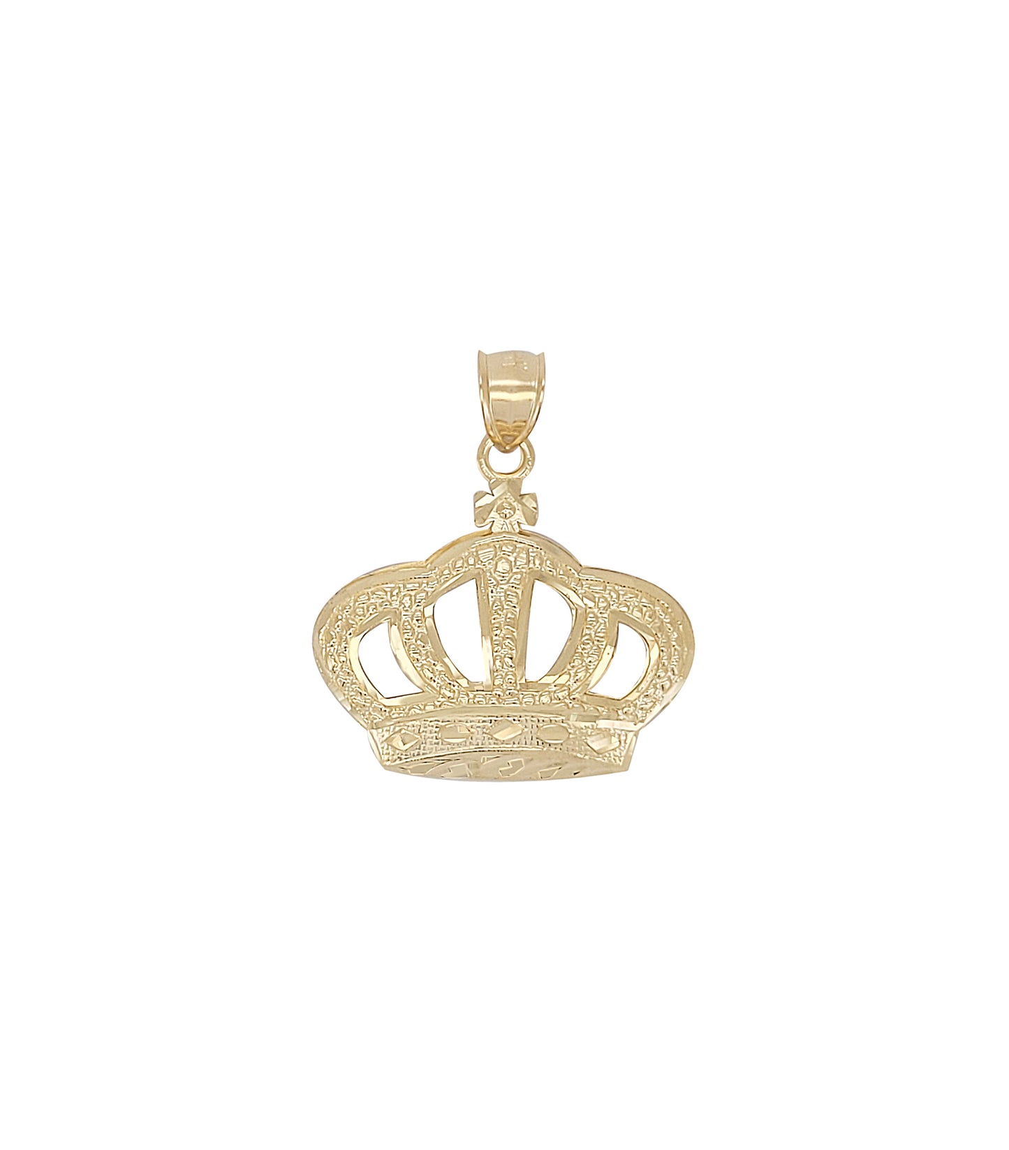 10K Yellow Gold Crown Pendant Crown Charm - Stunu jewelry