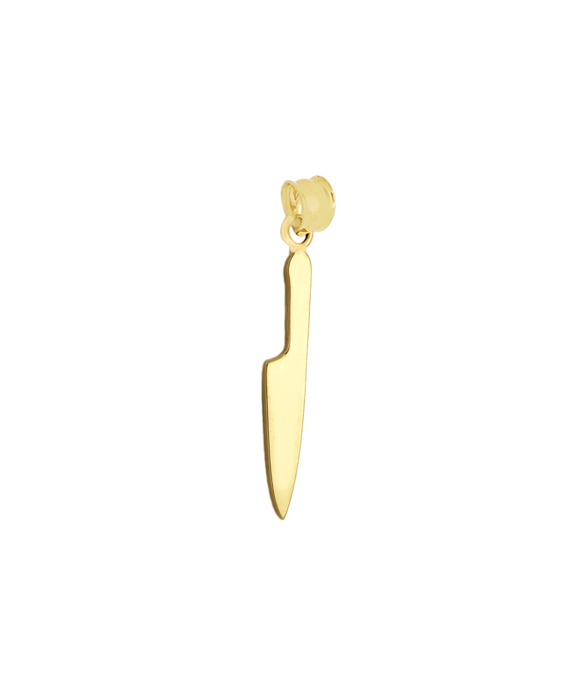 10K Yellow Gold Kitchen Knife Pendant for Men & Women, Highly Polished Chef Knife Charm, Culinary Jewelry Gift for Chefs and Cooks - Stunu jewelry