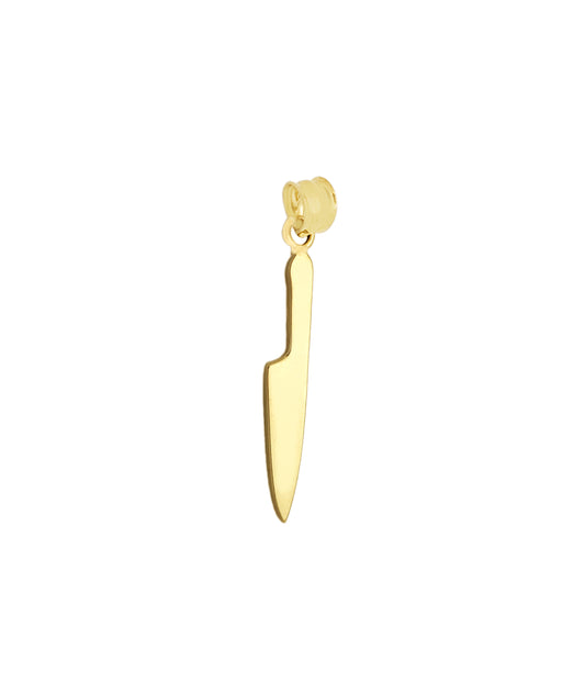 10K Yellow Gold Kitchen Knife Pendant for Men & Women, Highly Polished Chef Knife Charm, Culinary Jewelry Gift for Chefs and Cooks - Stunu jewelry