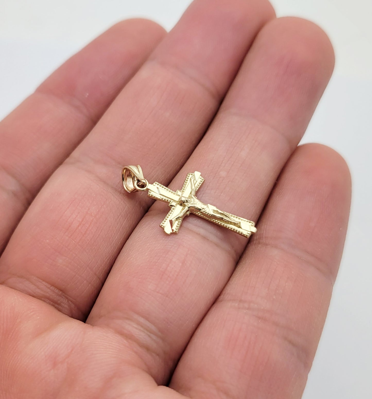 10K Yellow Gold Small Cross Necklace Pendant Gold Cross Charm