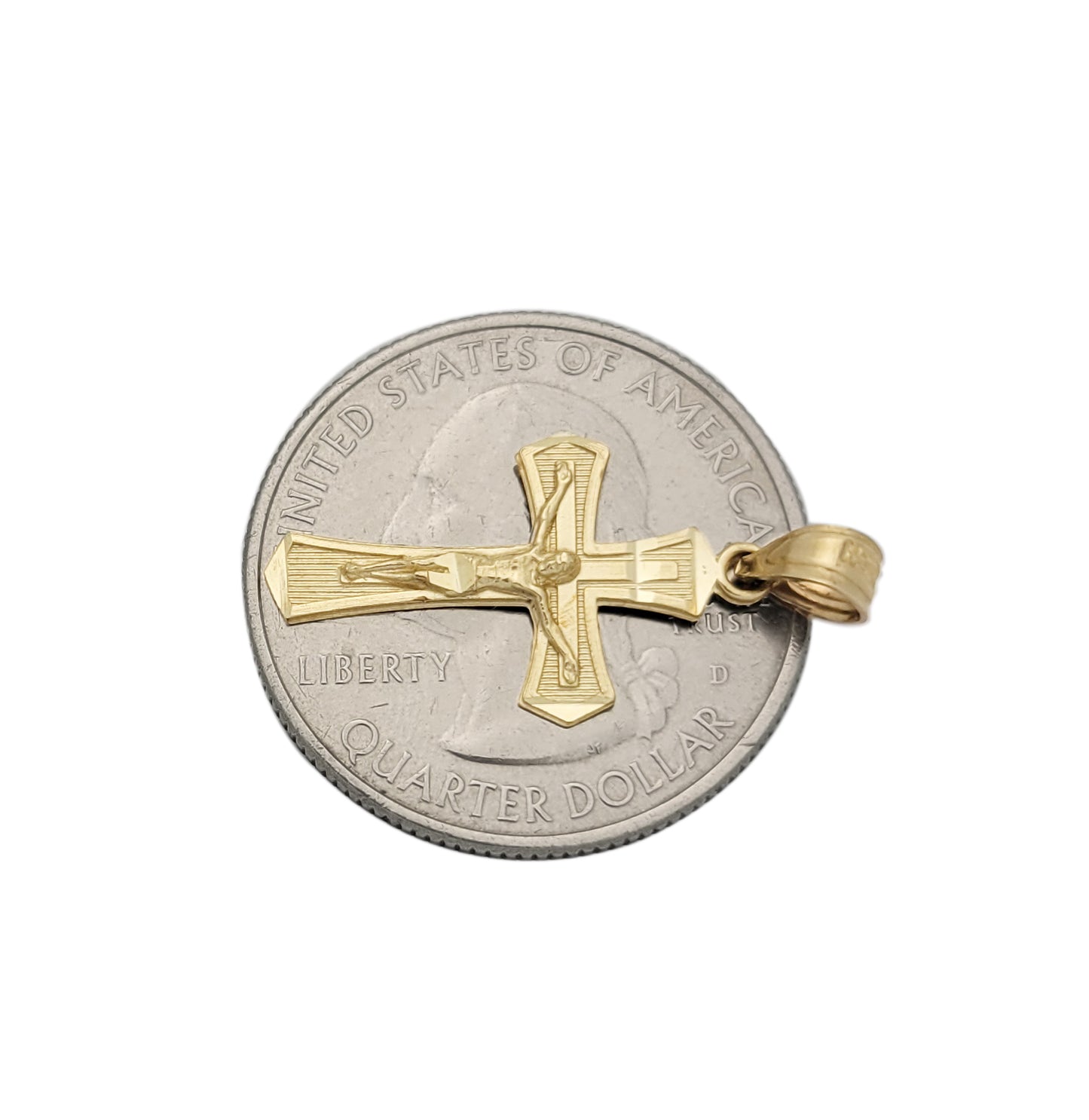 10K Yellow Gold Crucifix Pendant Gold Cross Charm