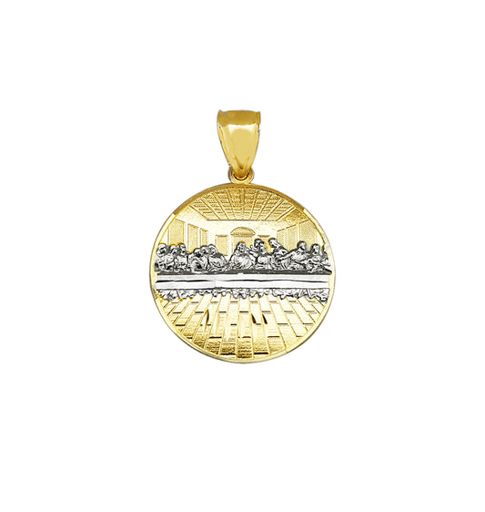 10K Gold Last Supper Pendant Charm Last Supper Medal