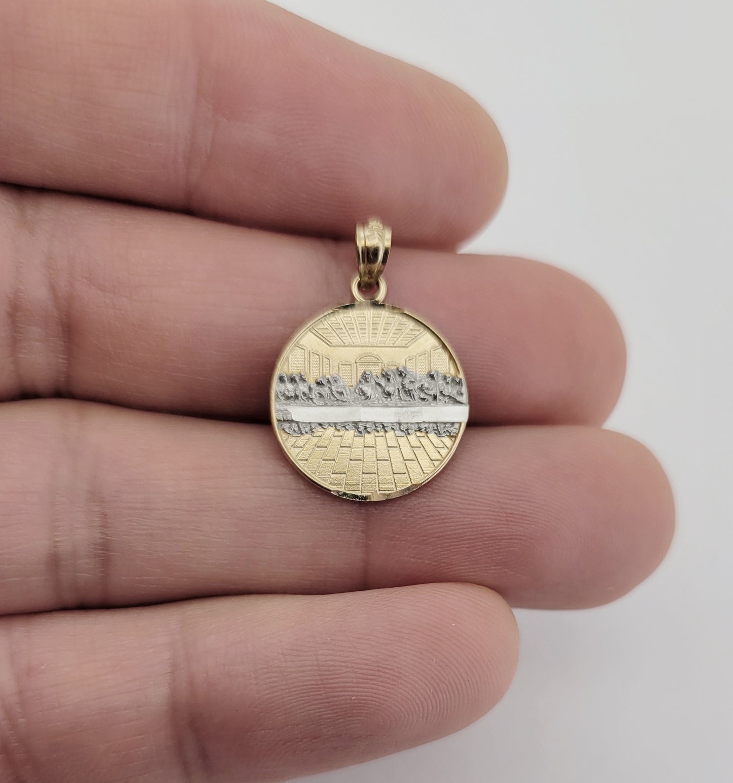 10K Gold Last Supper Pendant Charm Last Supper Medal