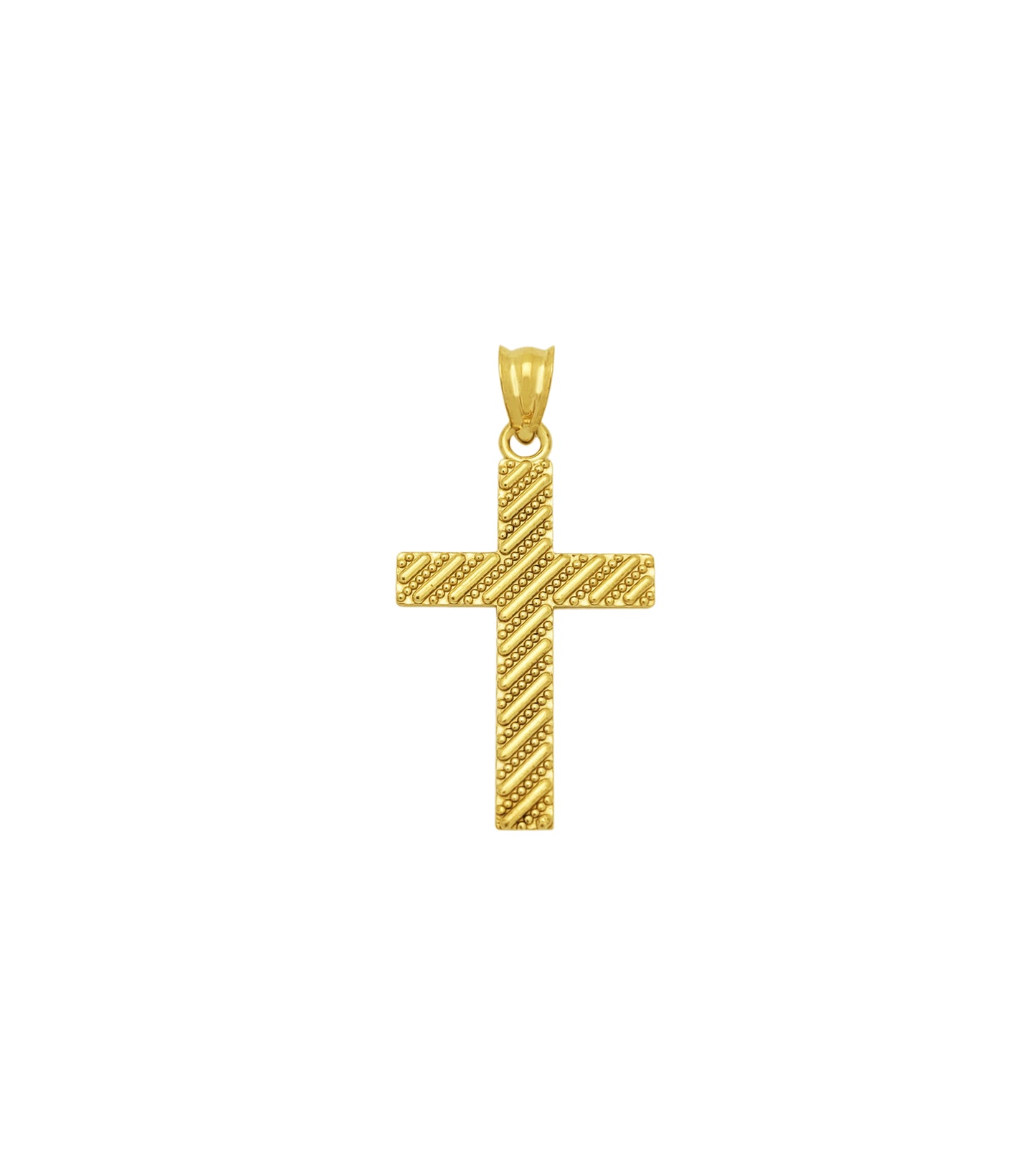 10k Yellow Gold Small Cross Pendant Gold Cross For Gold Necklace 1.25 inch