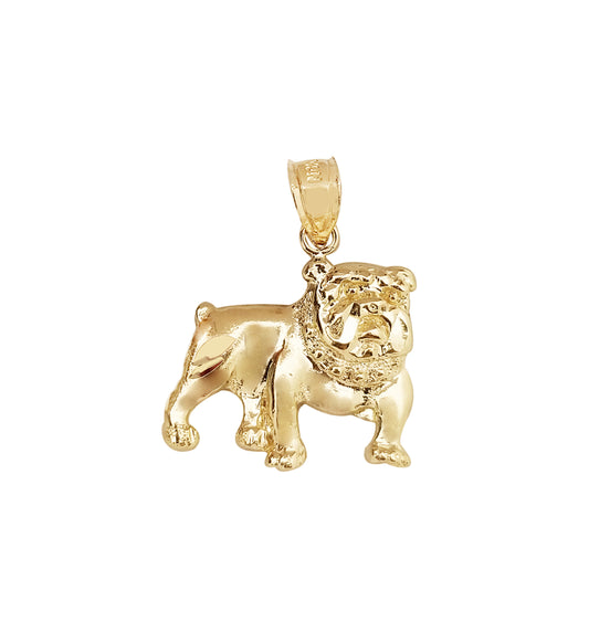 10k Yellow Gold Bulldog Pendant Charm Solid Gold Dog Necklace Pendant