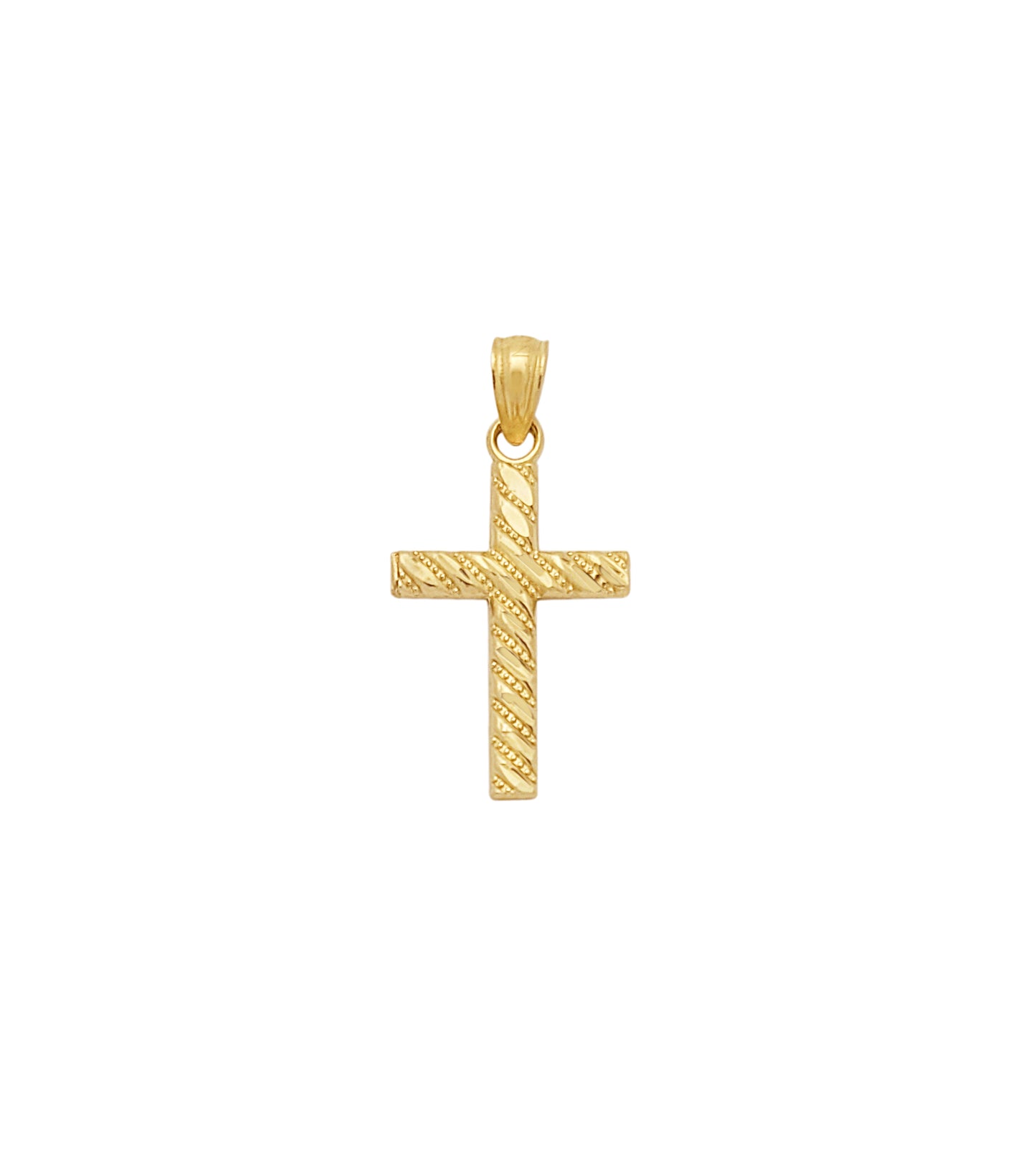 10k Yellow Gold Small Cross Pendant Gold Cross For Gold Necklace 1.0 inch