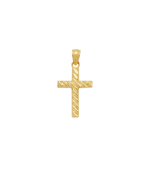 10k Yellow Gold Small Cross Pendant Gold Cross For Gold Necklace 1.0 inch