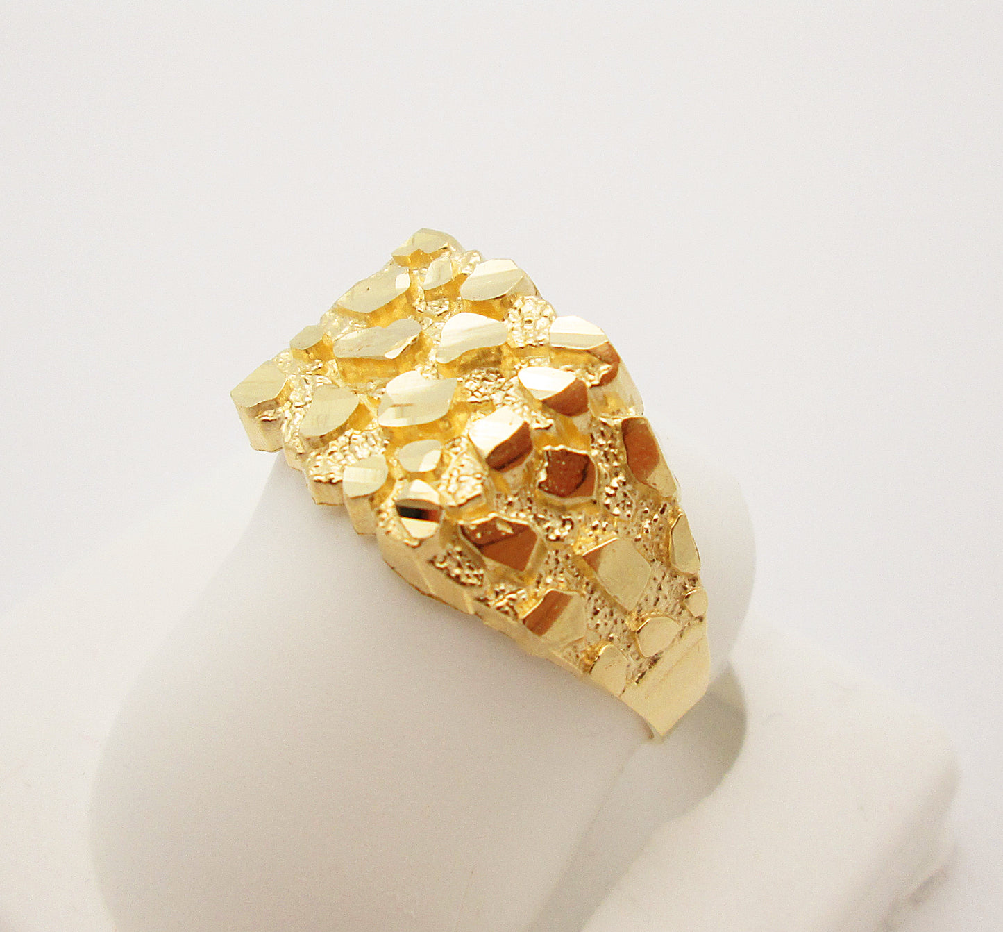 10K Yellow Gold Thin Nugget Ring Size 8 Pinky Ring