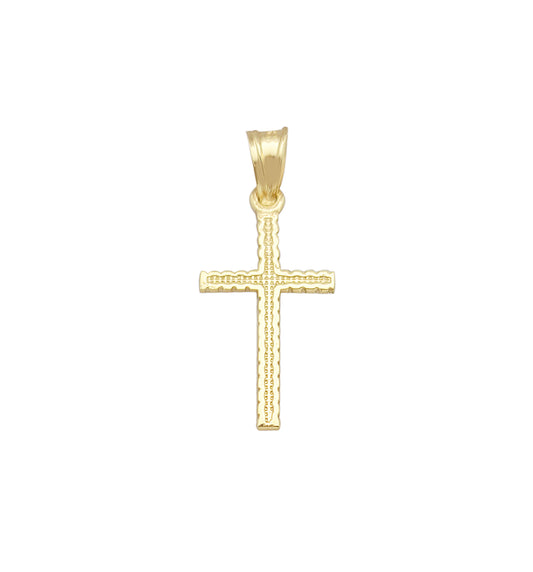 10K Yellow Gold Cross Pendant Gold Cross Charm Small