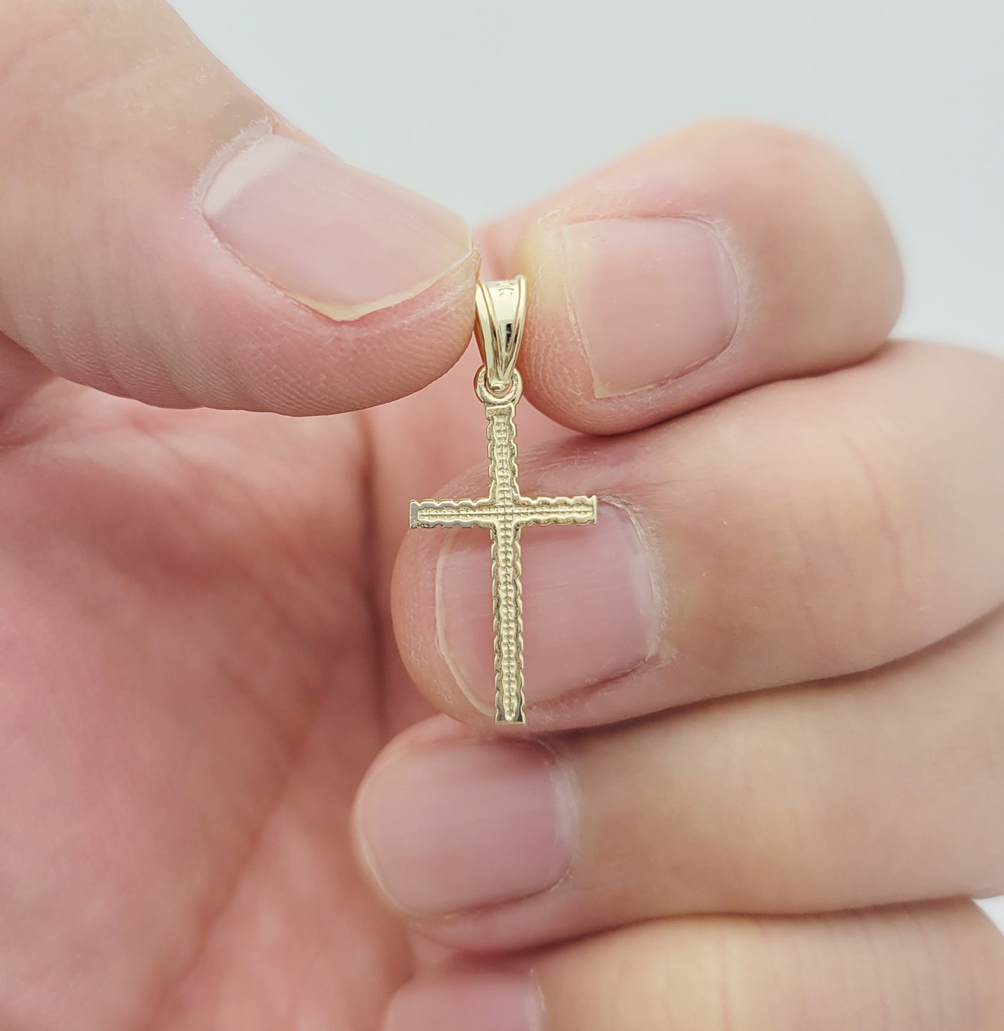10K Yellow Gold Cross Pendant Gold Cross Charm Small