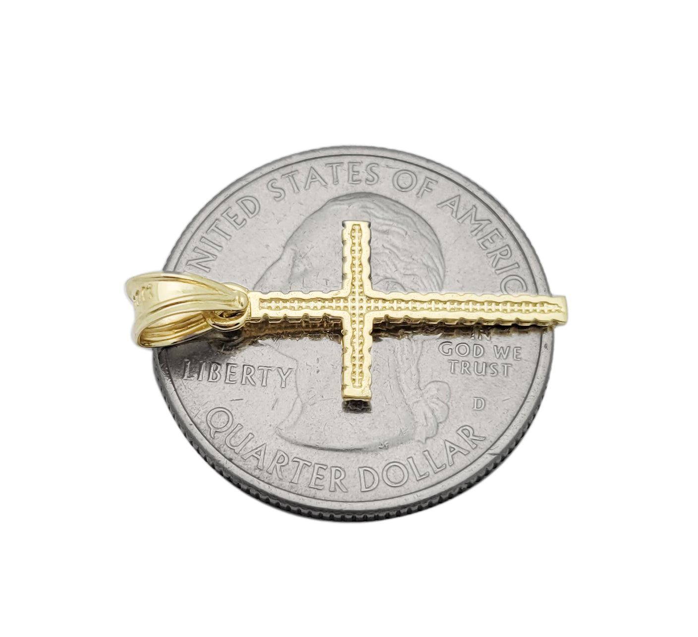 10K Yellow Gold Cross Pendant Gold Cross Charm Small