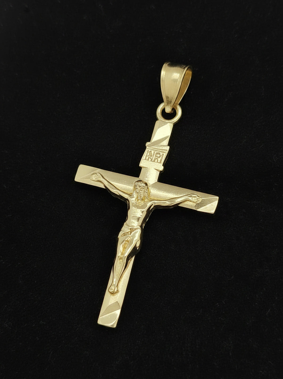 10K Yellow Gold Crucifix Pendant Gold Thin Cross Charm
