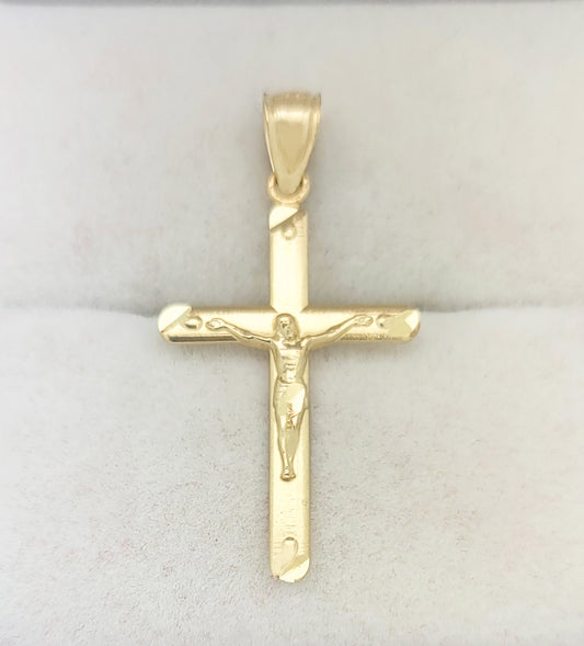 10K Gold Cross Pendant Gold Crucifix Charm