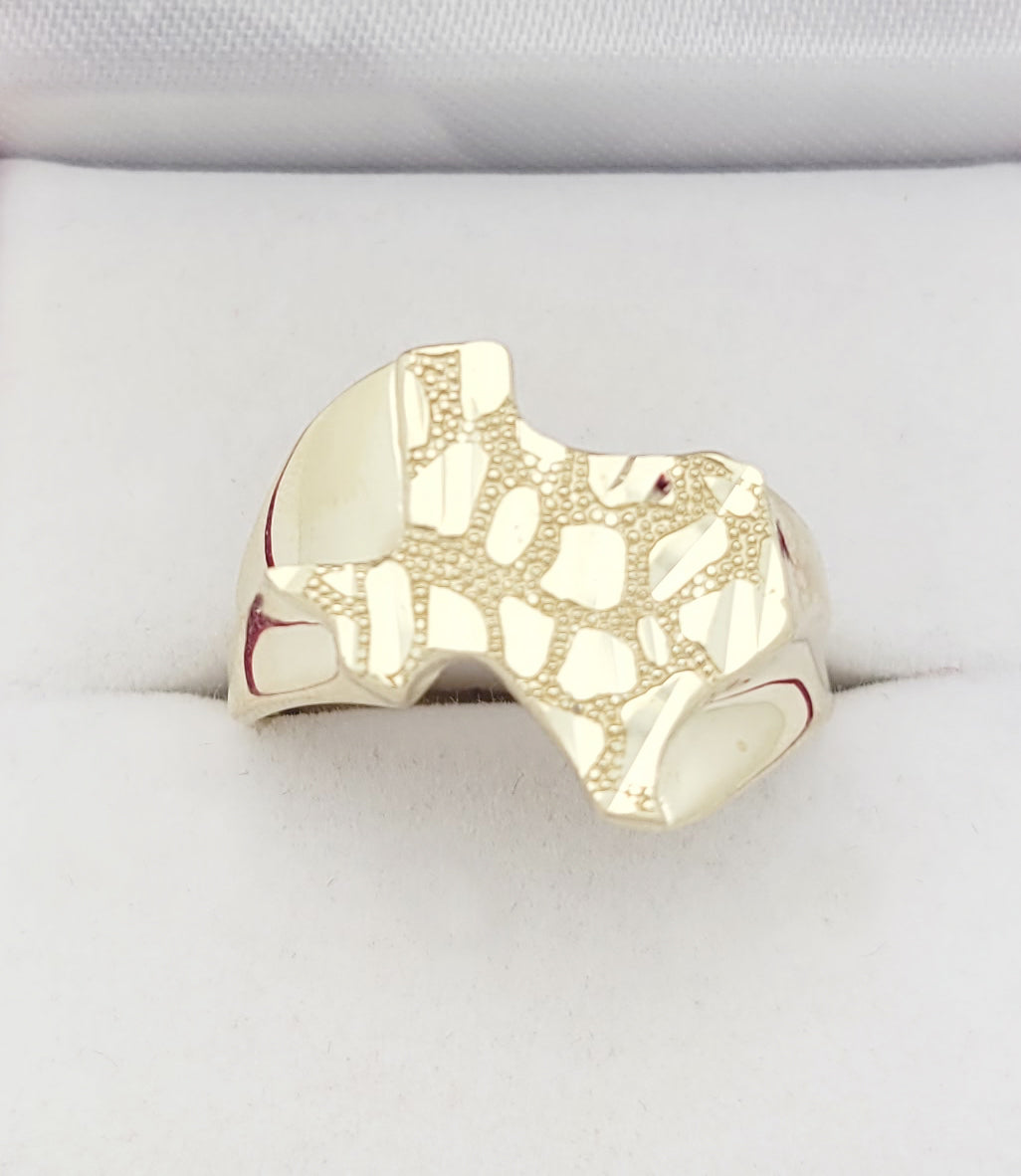 10K Yellow Gold Nugget Texas State Ring