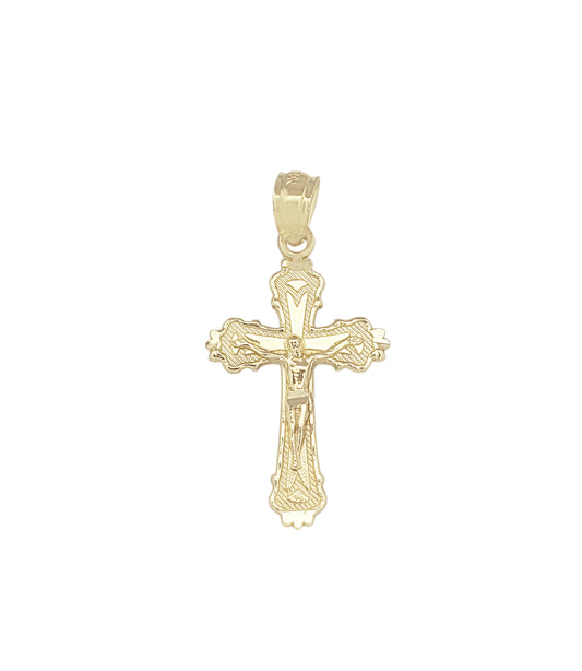10K Yellow Gold Small Cross Necklace Pendant Crucifix Charm