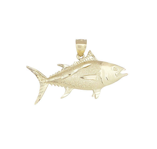 10k Yellow Gold Yellowfin Tuna Fish Pendant