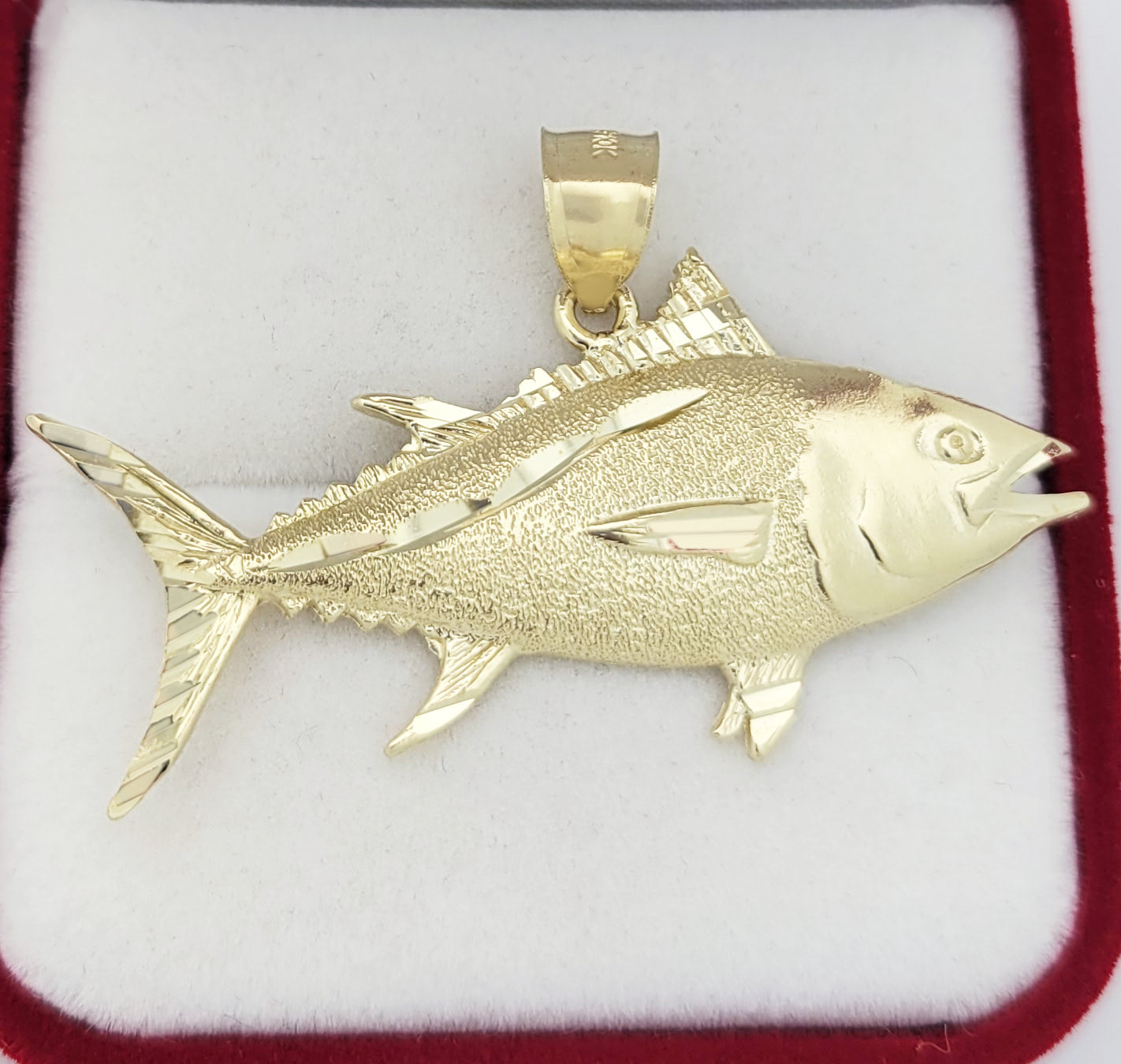 10k Yellow Gold Yellowfin Tuna Fish Pendant