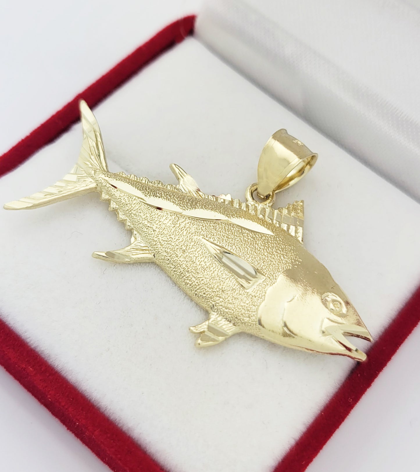 10k Yellow Gold Yellowfin Tuna Fish Pendant