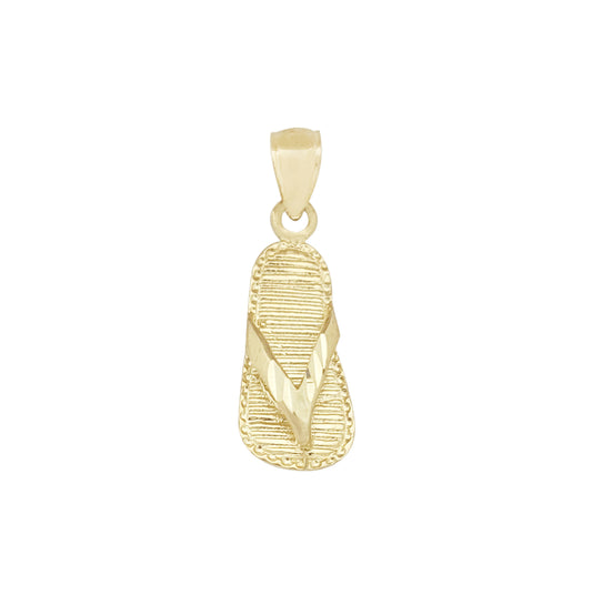 10K Yellow Gold Flip Flop Sandal Necklace Pendant Flip Flop Charm