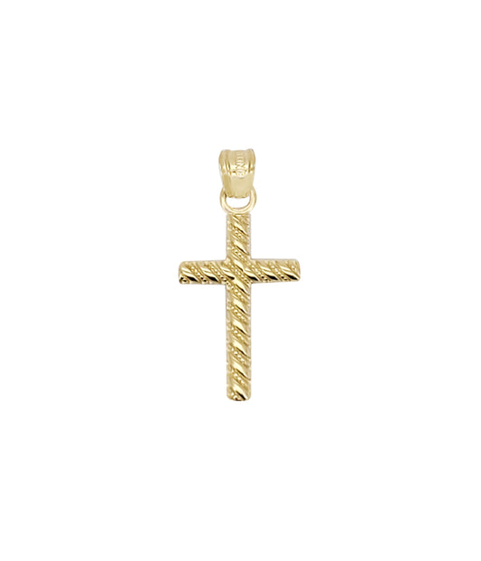 10K Yellow Gold Cross Necklace Pendant Small Cross Charm