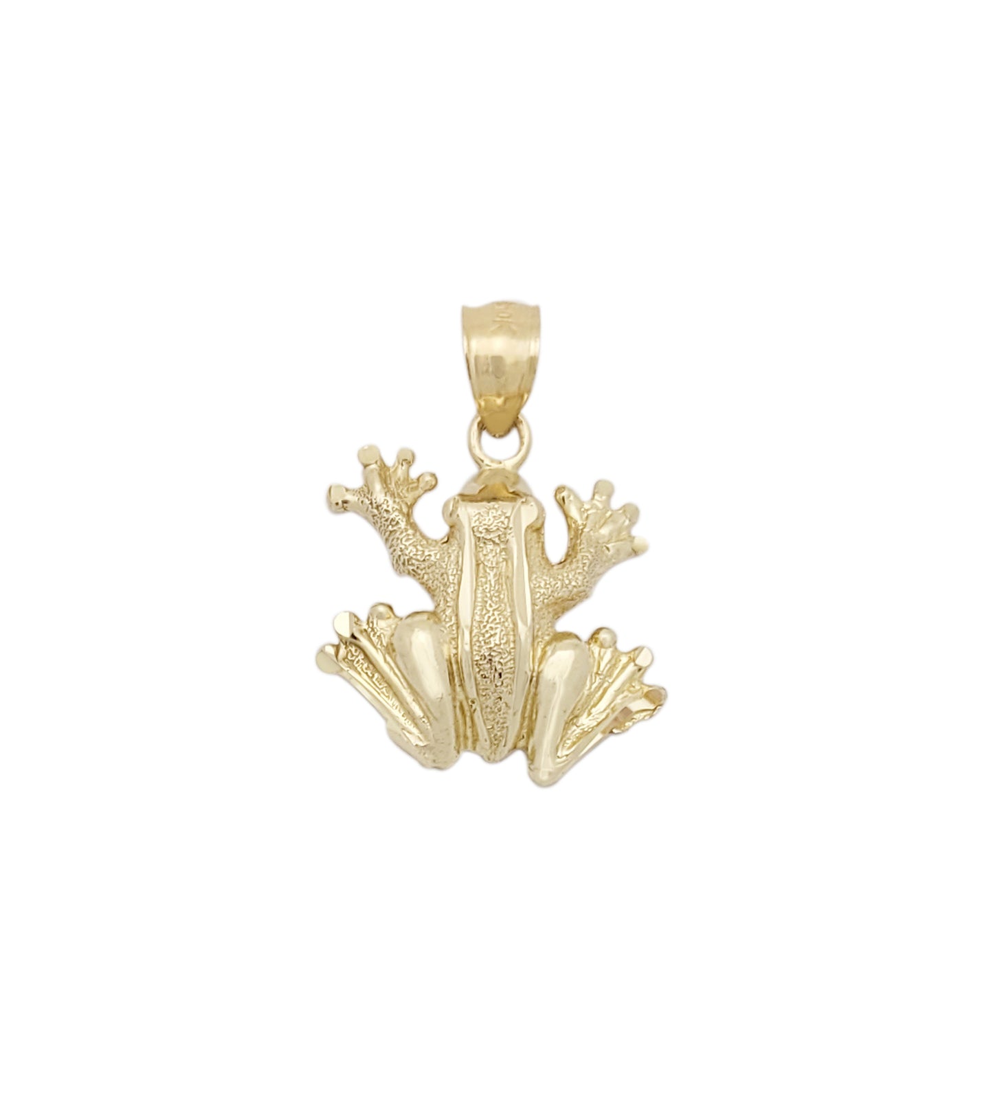 10K Yellow Gold Frog Charm Pendant