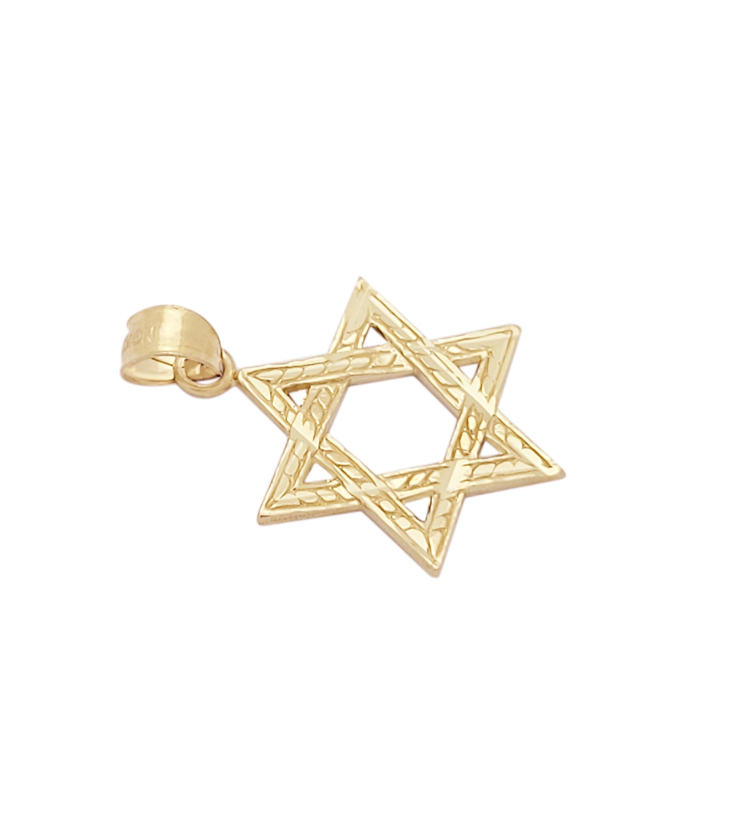 10K Yellow Gold Star of David Pendant, Textured Magen David Jewish Charm for Necklace, Religious Jewelry Gift for Women & Kids