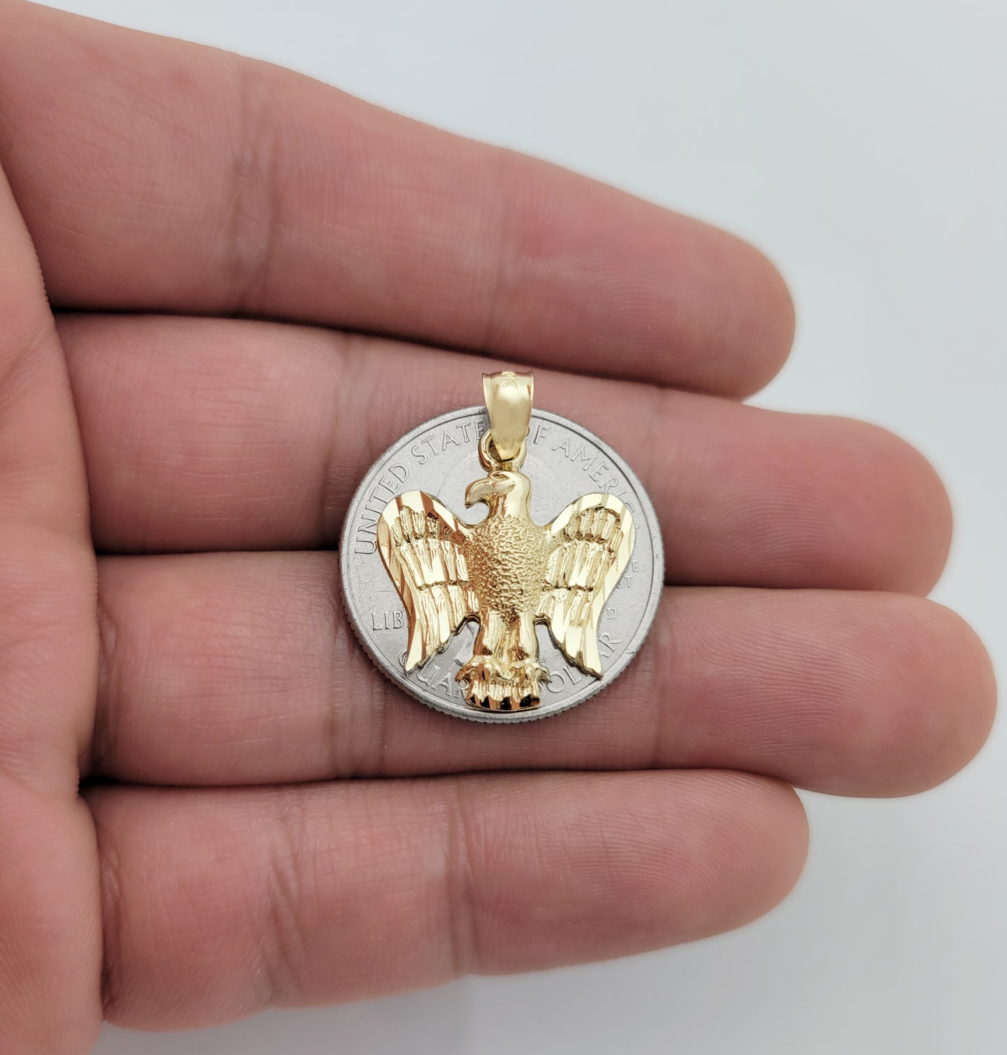 10K Yellow Gold American Eagle Pendant Eagle Charm