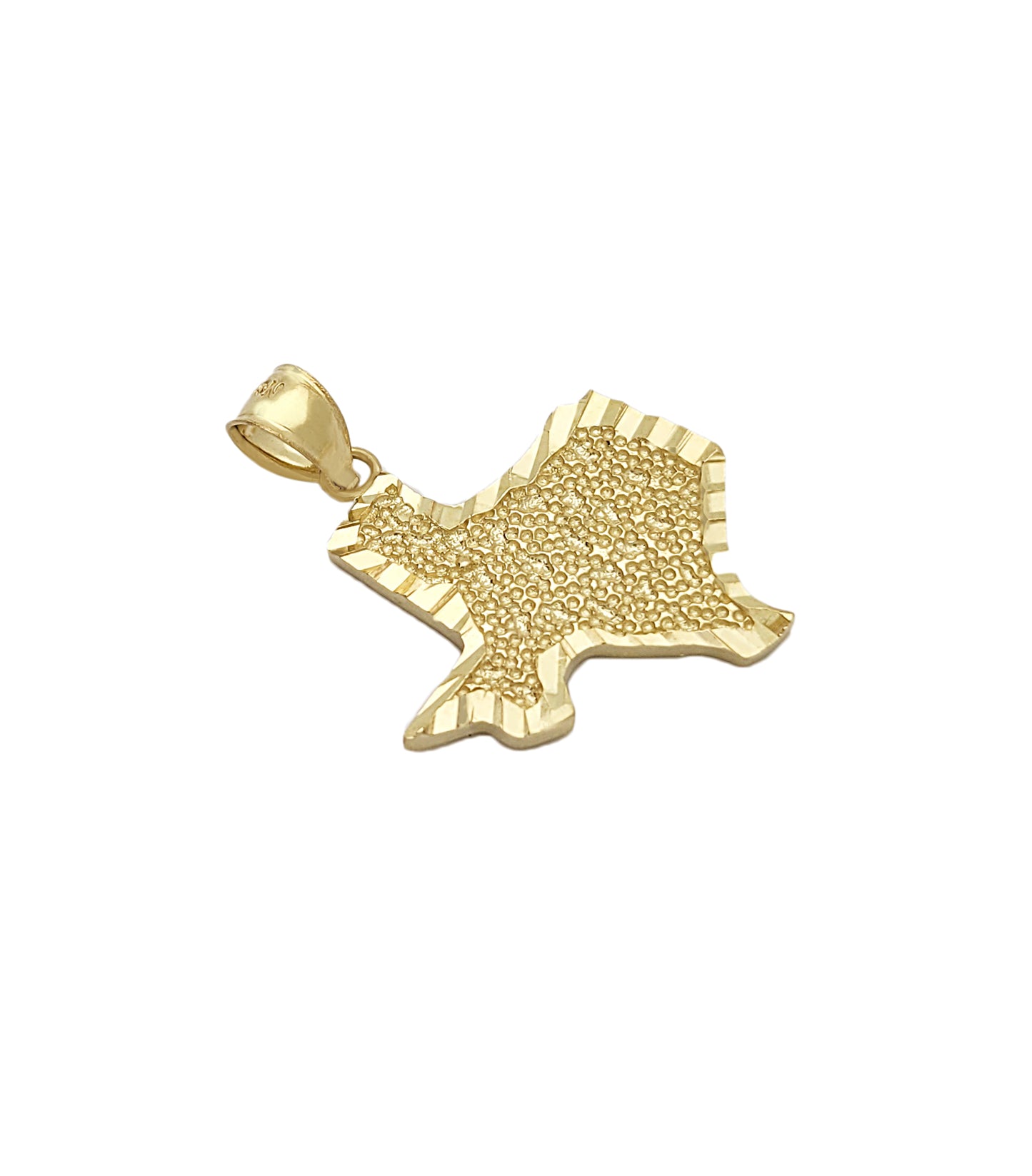 10K Yellow Gold Texas State Map Necklace Pendant Solid Gold Texas