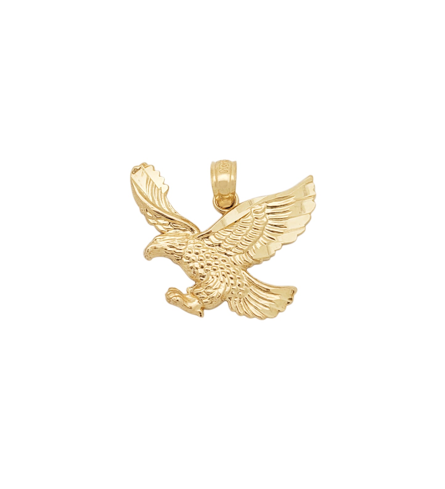 10K Yellow Gold American Eagle Pendant Eagle Charm 0.7 in x 0.8 in