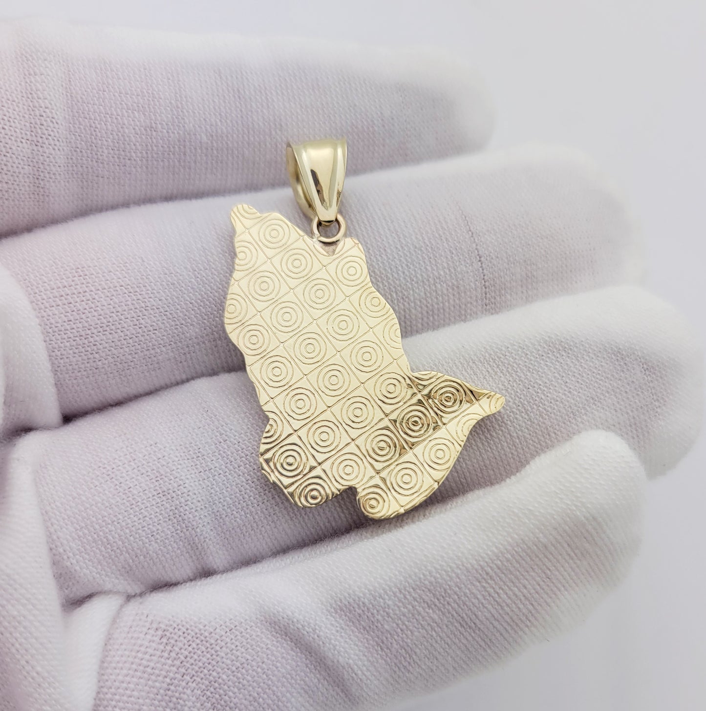 10k Yellow Gold Praying Hands Prayers Hands Pendant 1.5 in x 1.0 in - Stunu jewelry