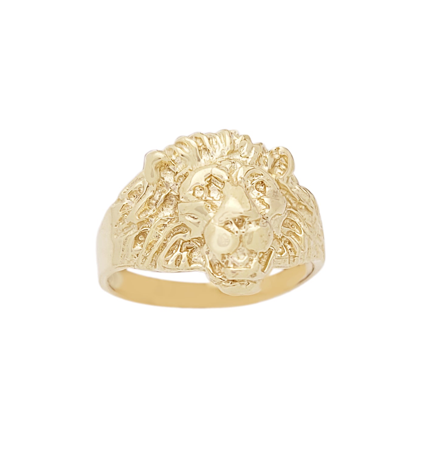 Women's Lion Head Ring 10K Yellow Gold Lion Face Ring Size 5
