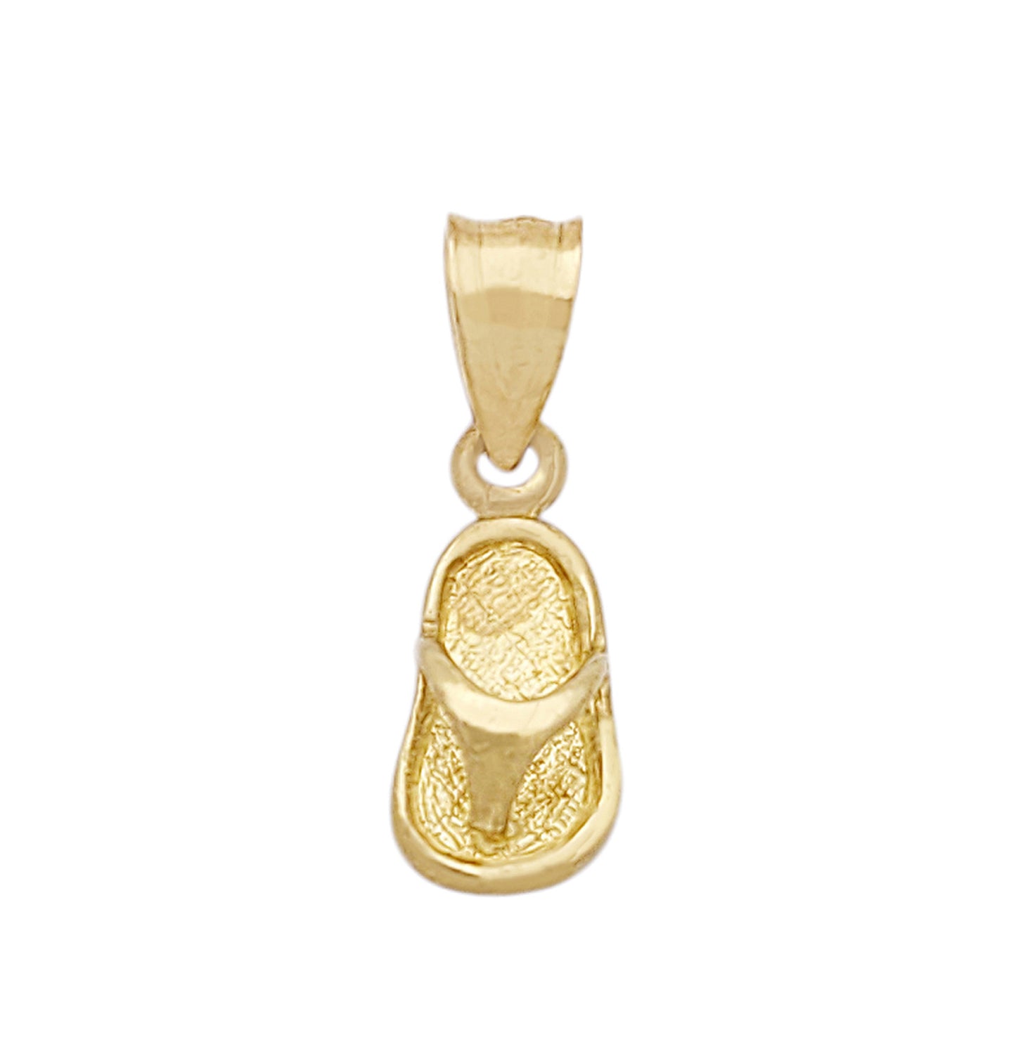 10K Yellow Gold Flip Flop Sandal Necklace Pendant Flip Flop Tiny Charm