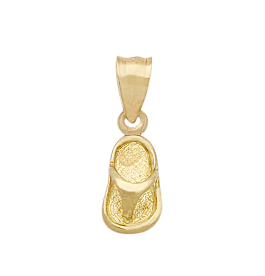 10K Yellow Gold Flip Flop Sandal Necklace Pendant Flip Flop Tiny Charm