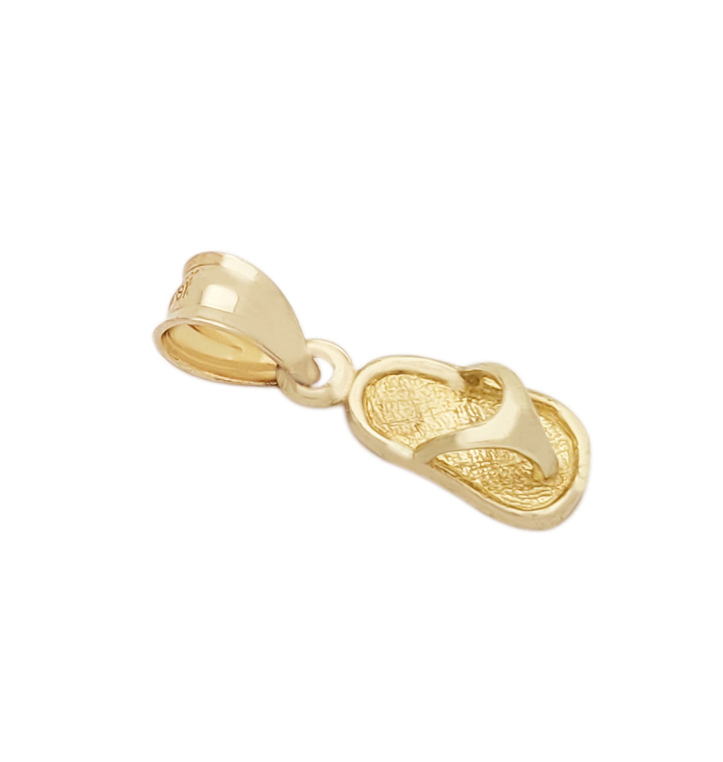 10K Yellow Gold Flip Flop Sandal Necklace Pendant Flip Flop Tiny Charm