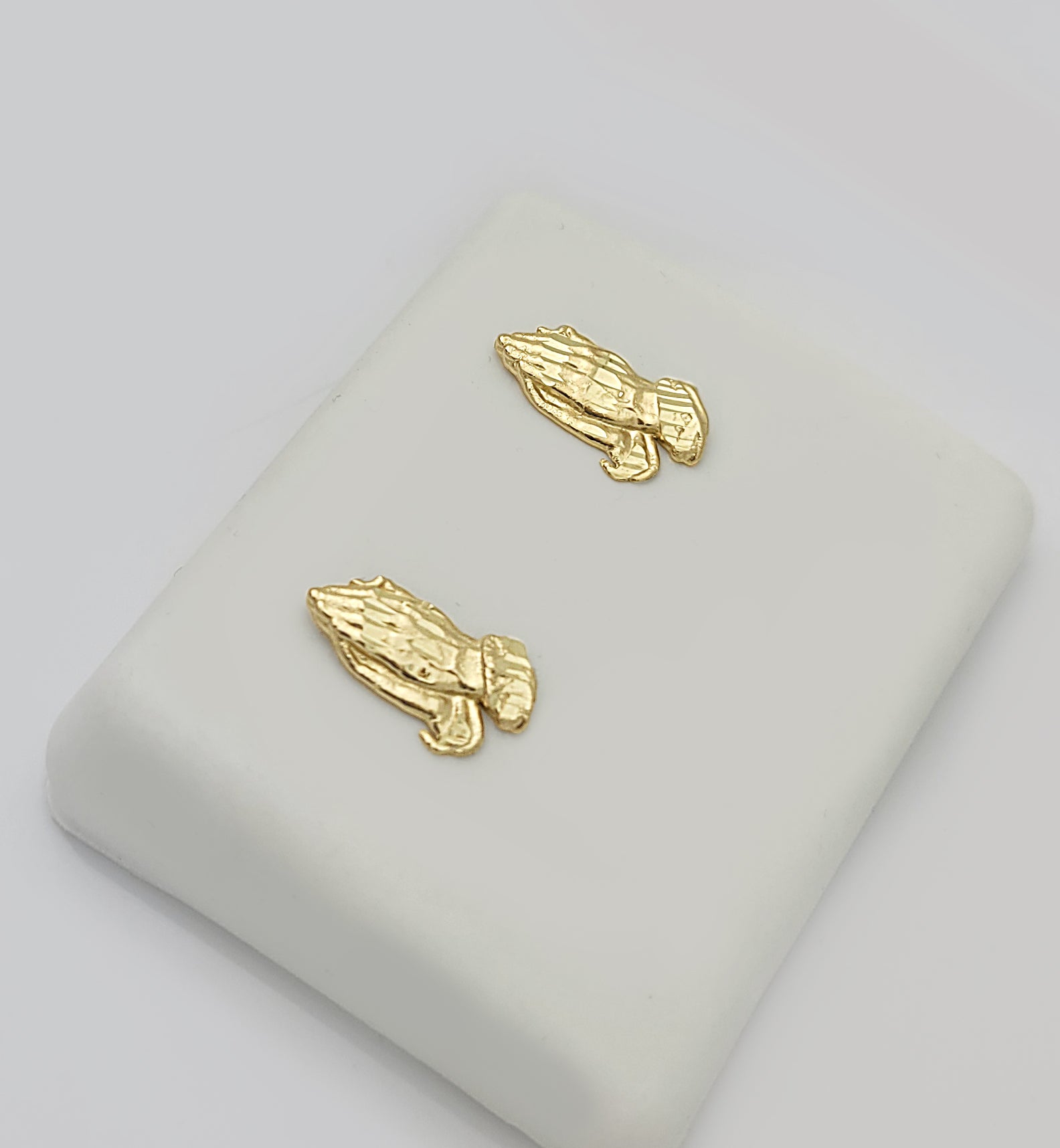 10K Yellow Gold Praying Hands Earrings 13 mm x 7.5 mm - Stunu jewelry