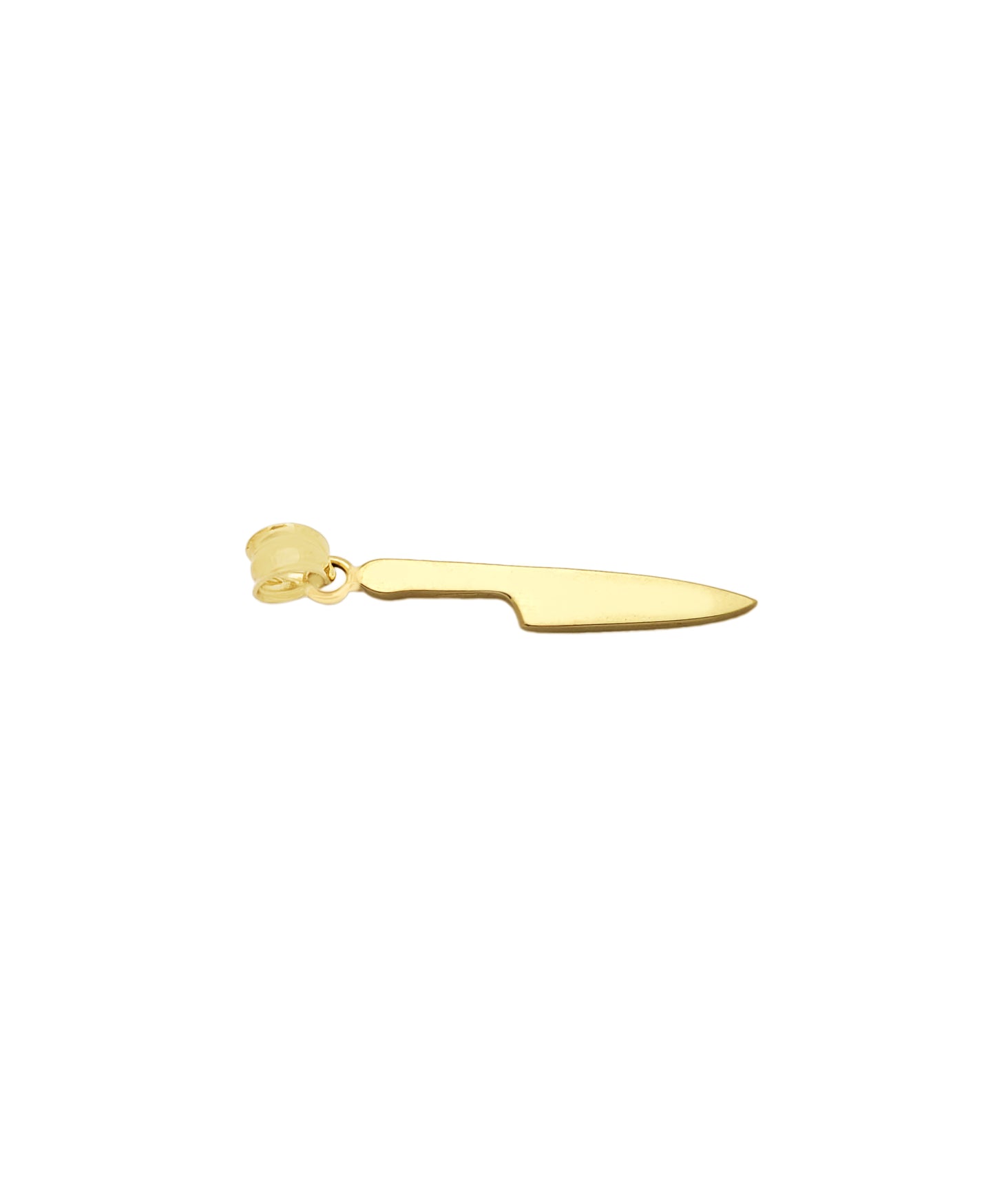 10K Yellow Gold Kitchen Knife Pendant for Men & Women, Highly Polished Chef Knife Charm, Culinary Jewelry Gift for Chefs and Cooks - Stunu jewelry