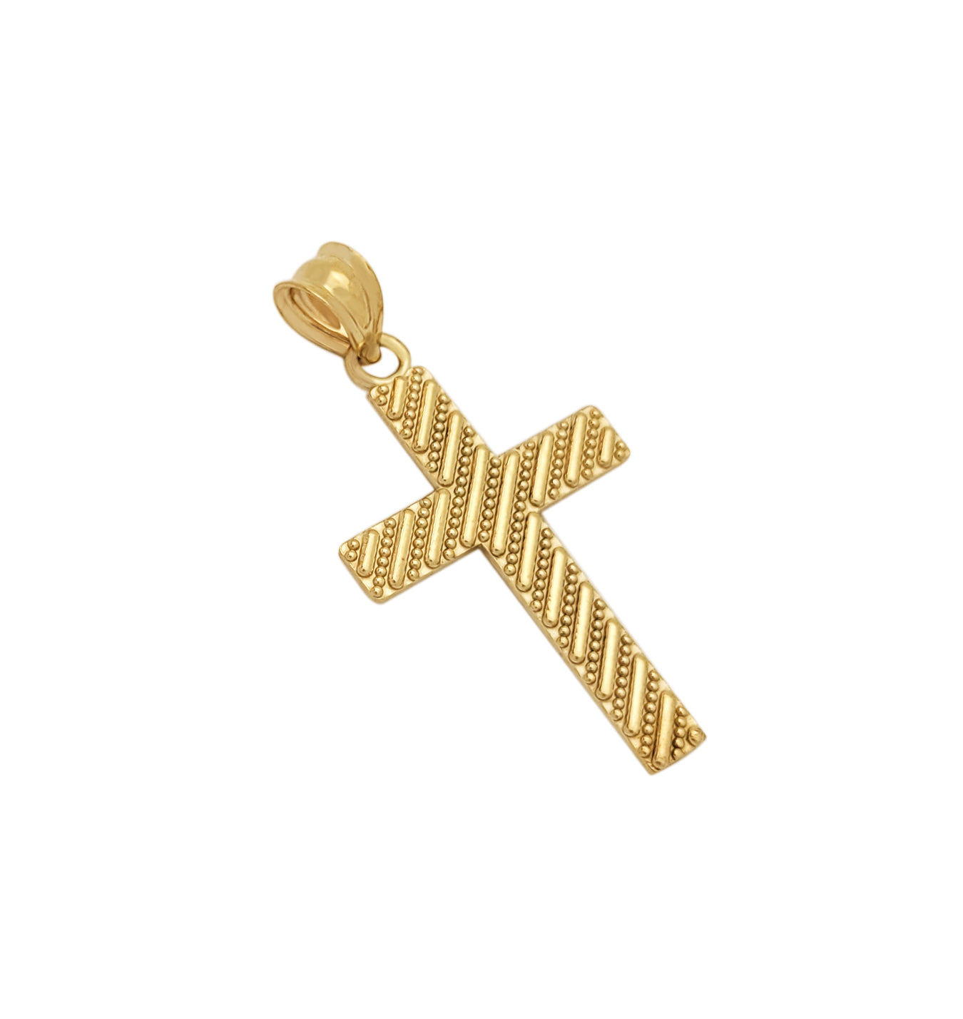 10k Yellow Gold Small Cross Pendant Gold Cross For Gold Necklace 1.25 inch
