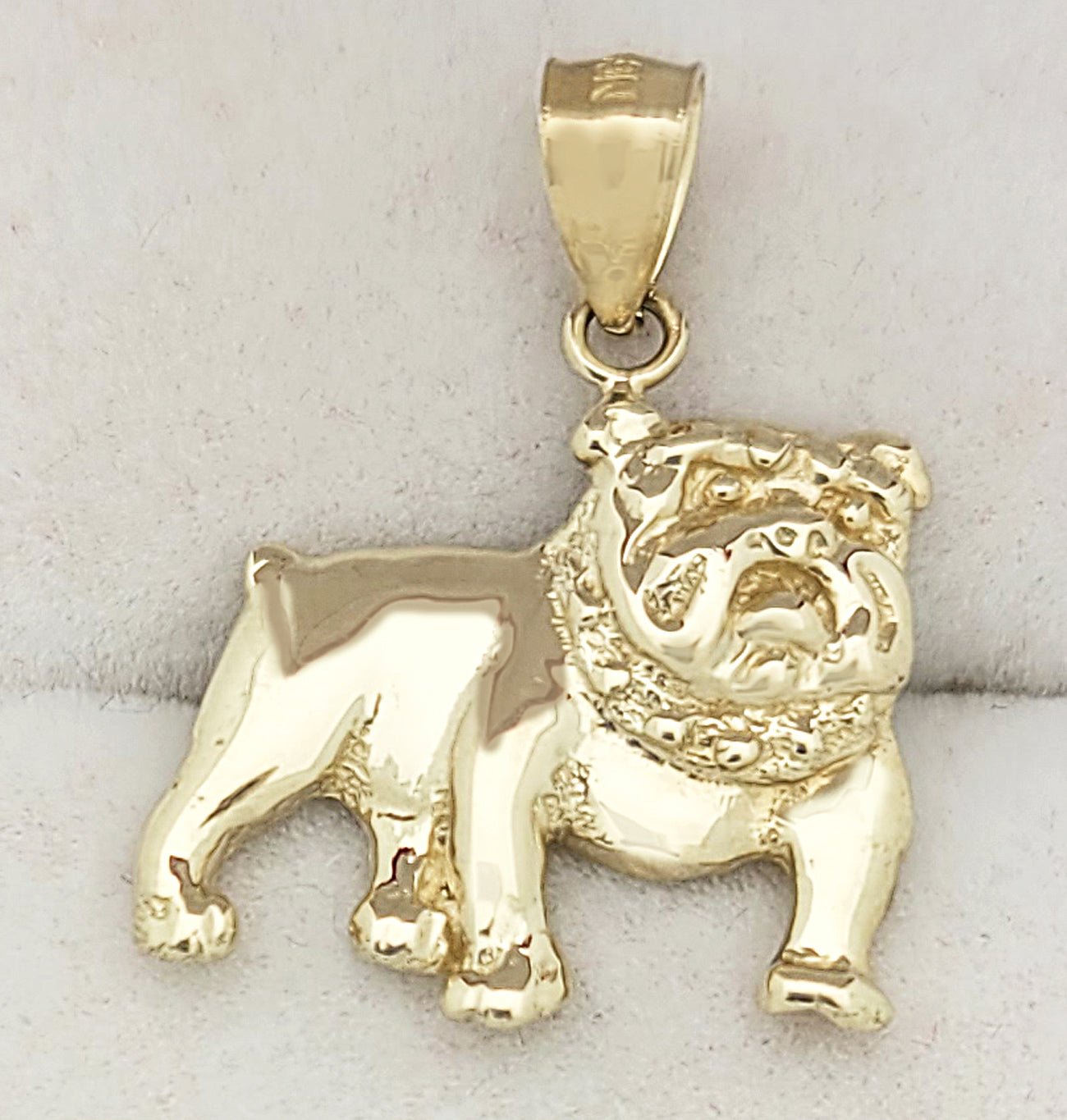 10k Yellow Gold Bulldog Pendant Charm Solid Gold Dog Necklace Pendant