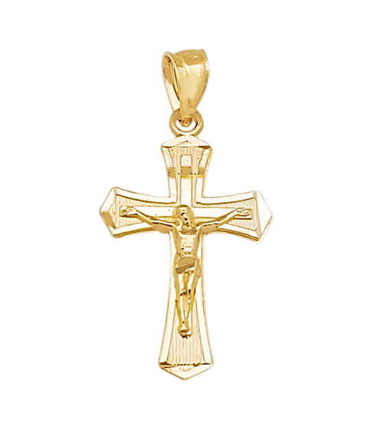 10K Yellow Gold Crucifix Pendant Gold Cross Charm