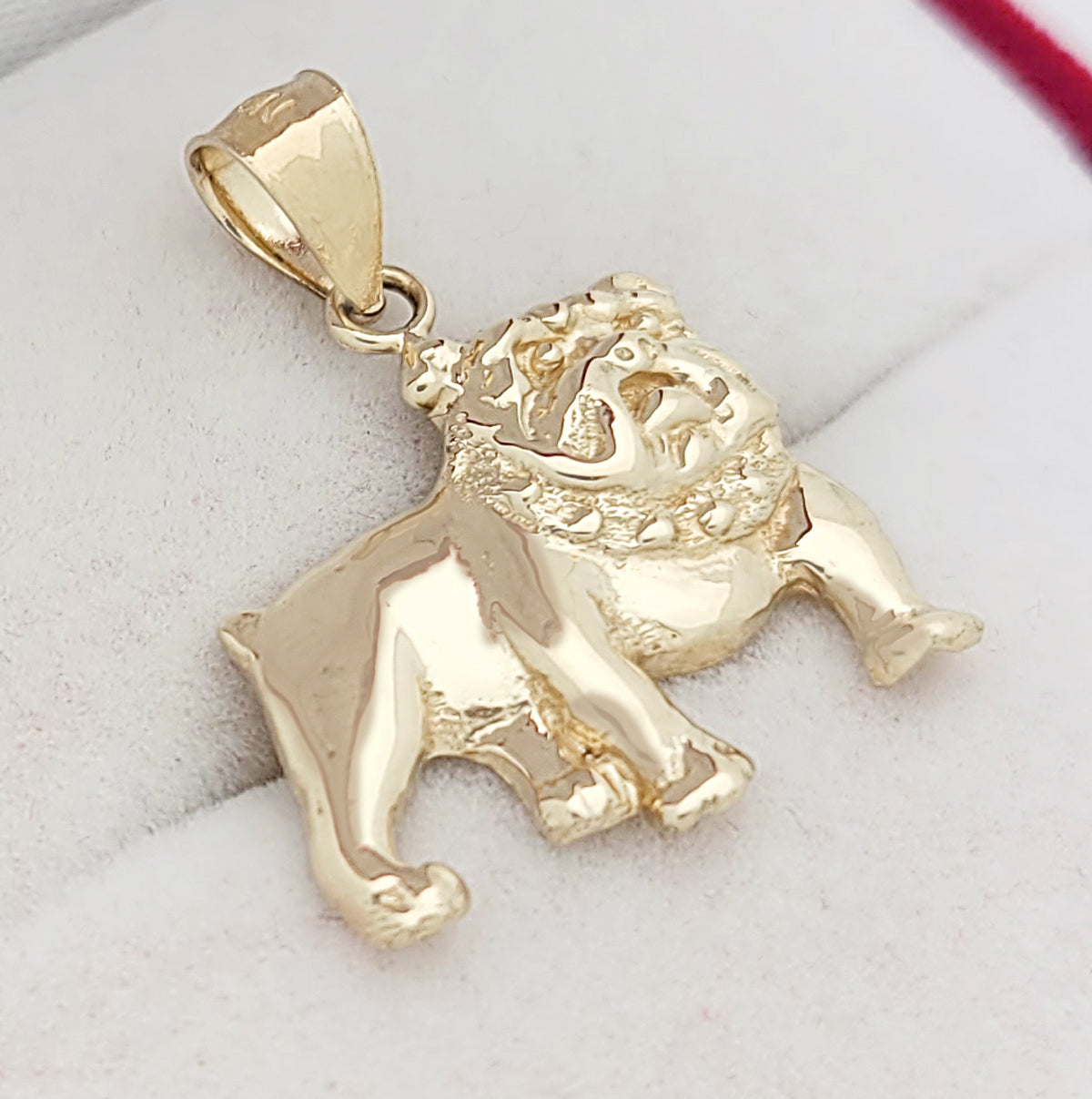 10k Yellow Gold Bulldog Pendant Charm Solid Gold Dog Necklace Pendant