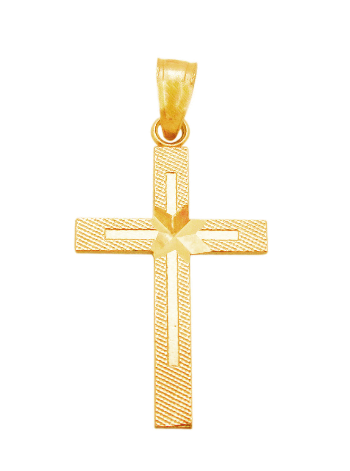 10K Yellow Gold Cross Pendant Cross Charm For Necklace