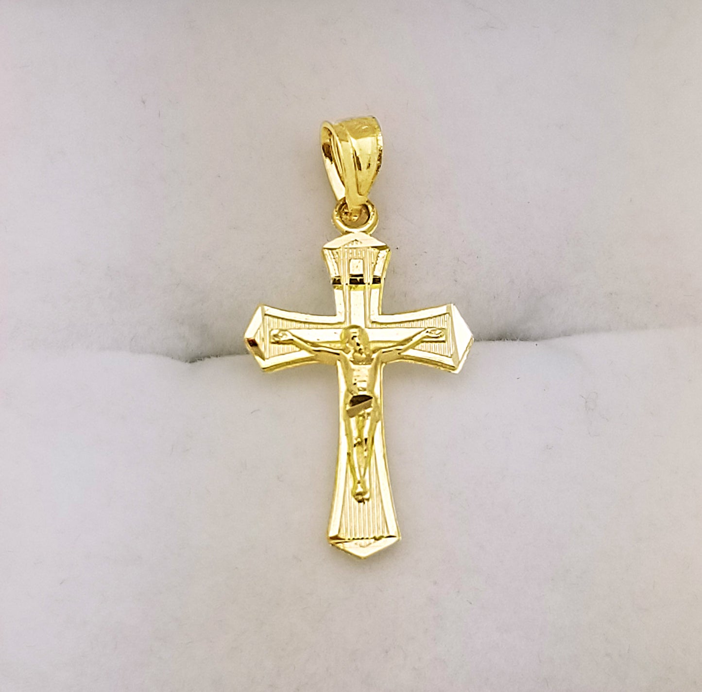 10K Yellow Gold Crucifix Pendant Gold Cross Charm