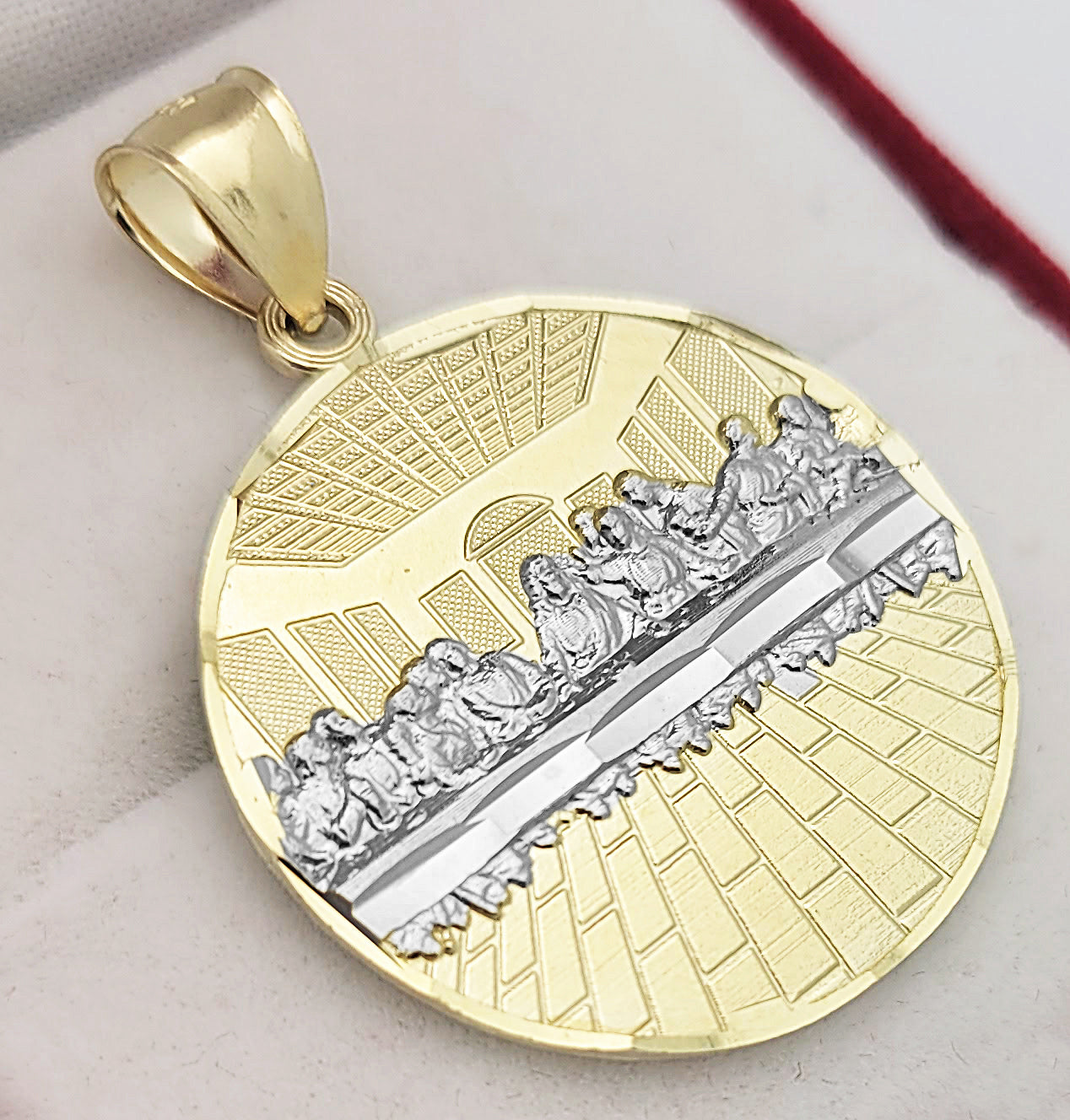 10K Yellow Gold Last Supper Pendant Last Supper Medallion