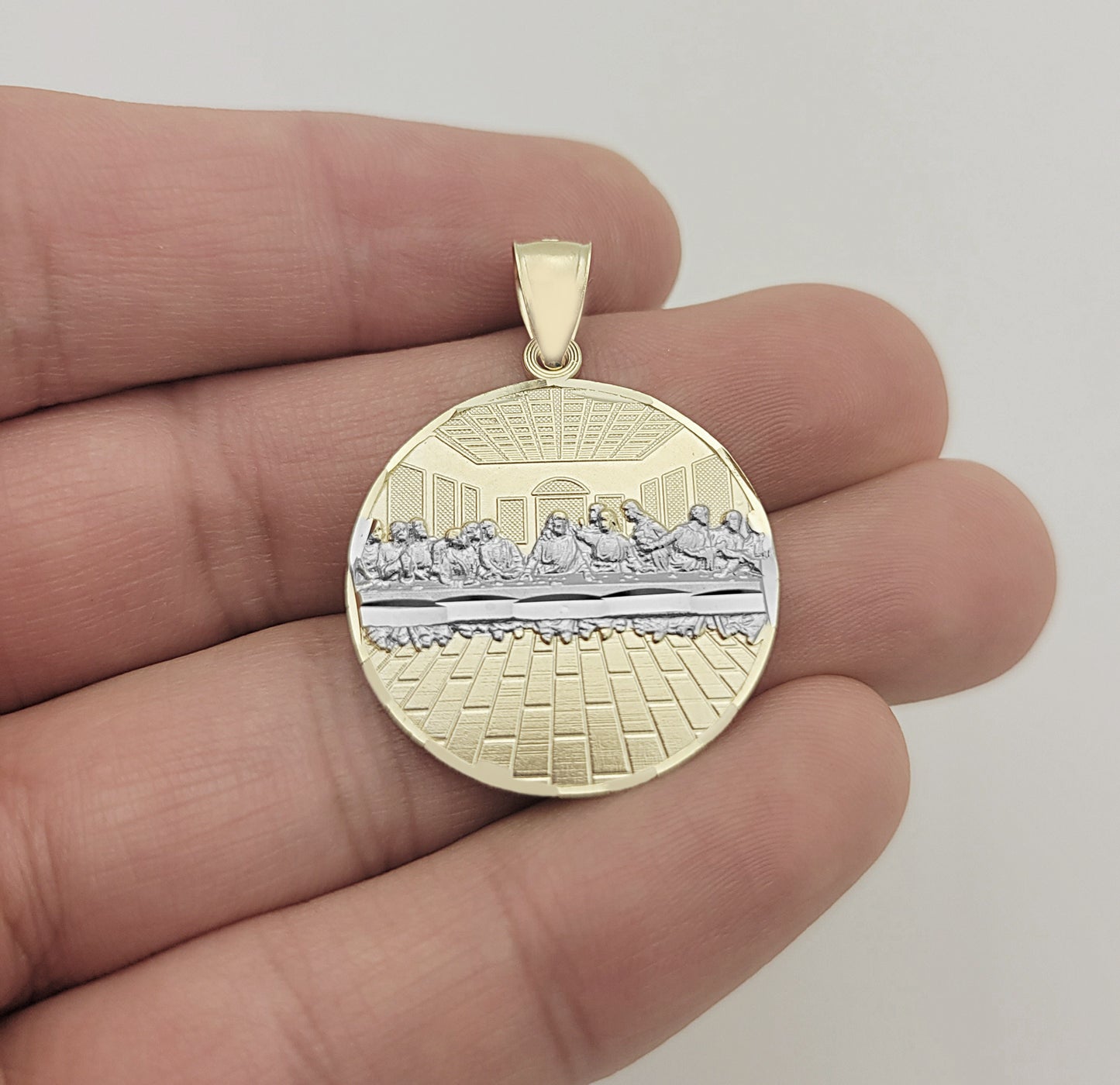 10K Yellow Gold Last Supper Pendant Last Supper Medallion